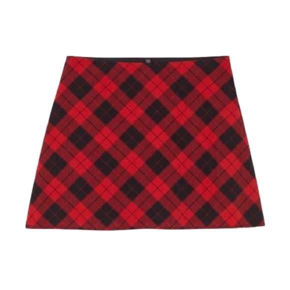 ❤️ 🆕 H & M DIVIDED checkered a line Skirt Size 14 - Picture 1 of 7